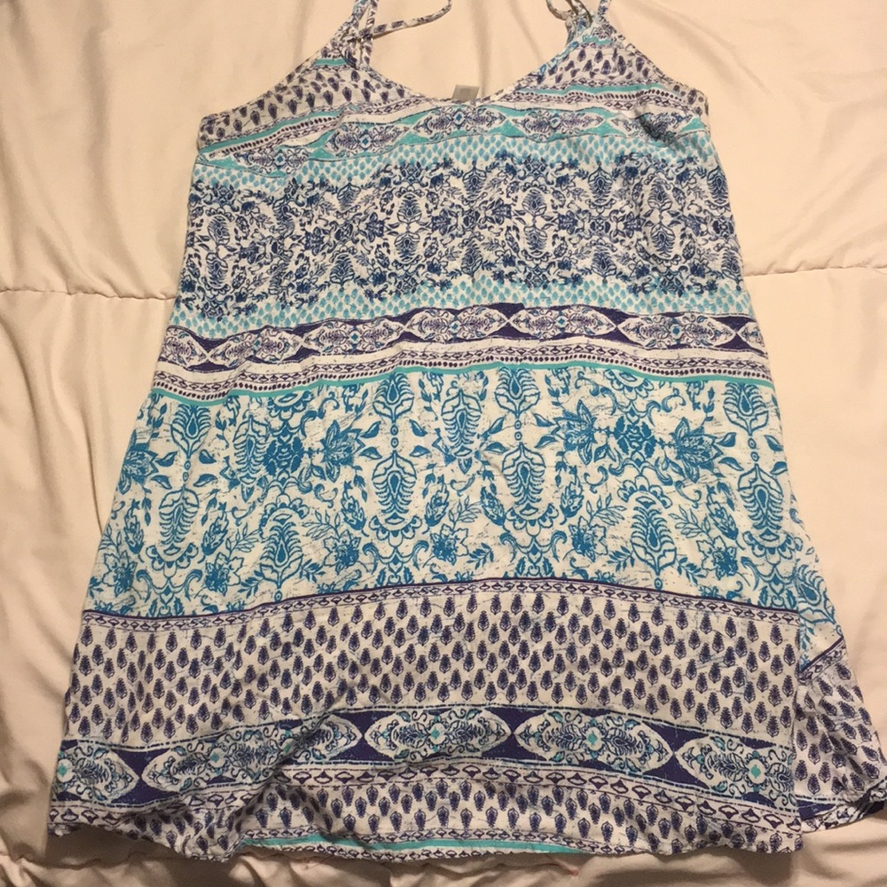 Blue and purple short flowing dress